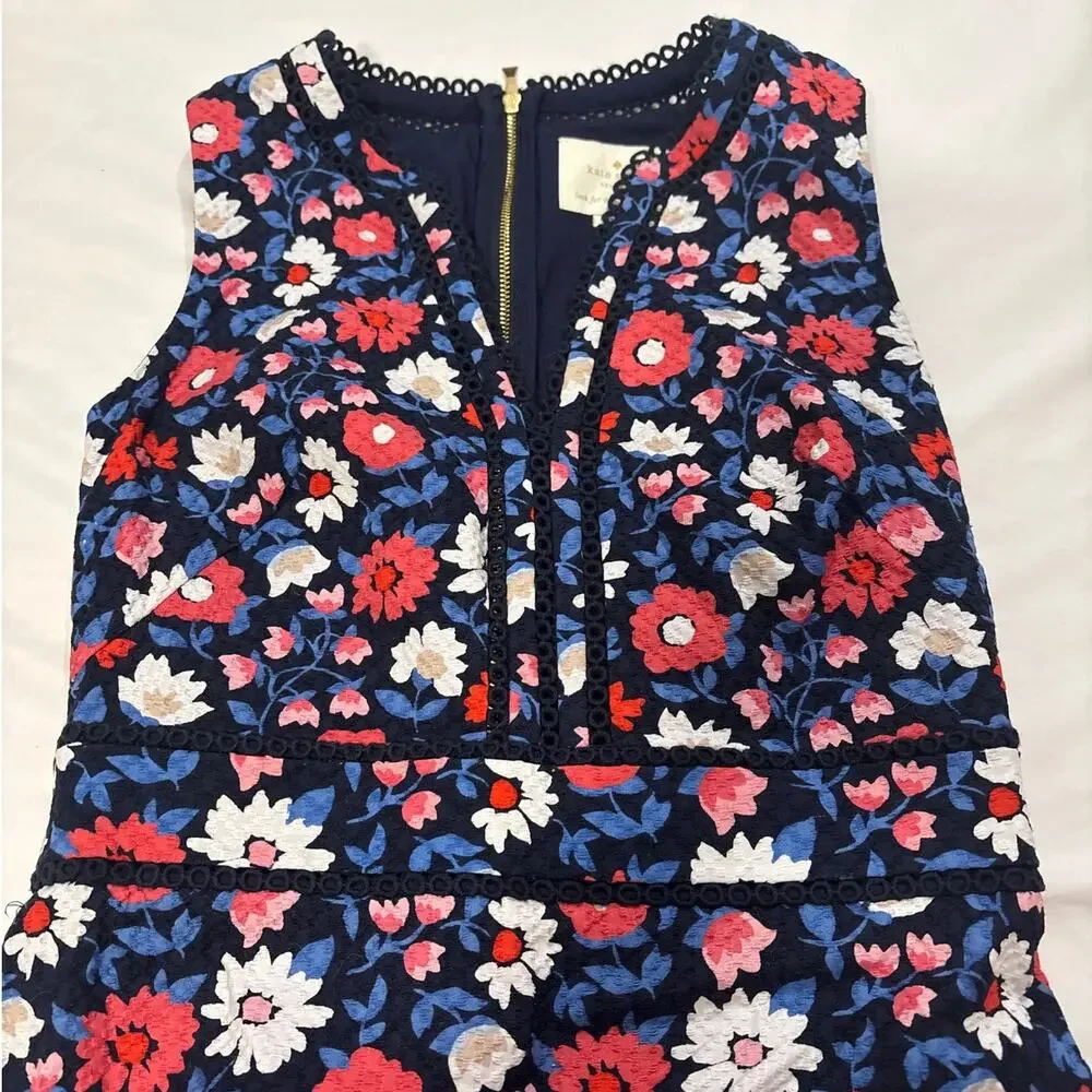 Kate Spade Womens 0 New York Shore Thing Daisy Jacquard Sheath Dress Party